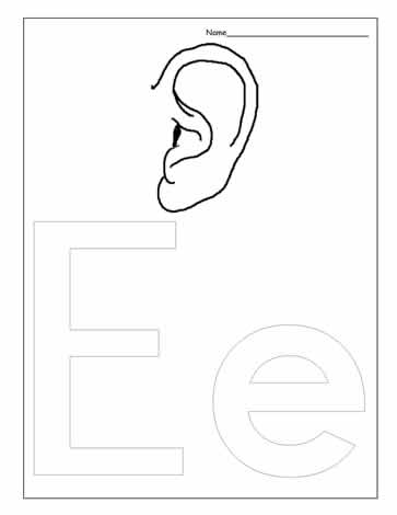 The Letter E Coloring Page
